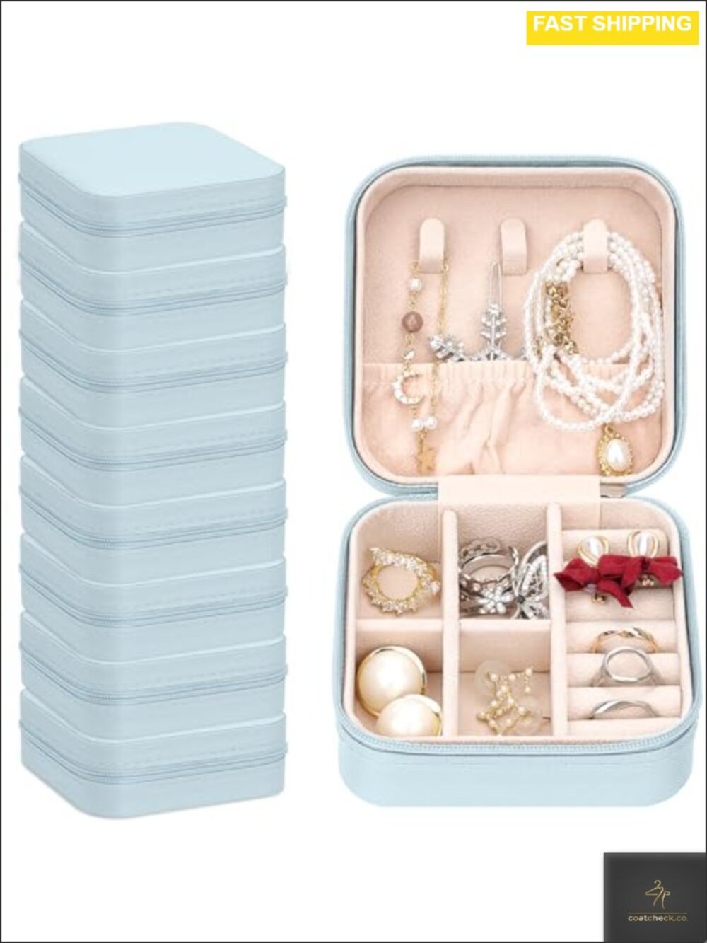 8 Pack Velvet Travel Jewelry Case Organizer Set Bridesmaid Proposal Gifts